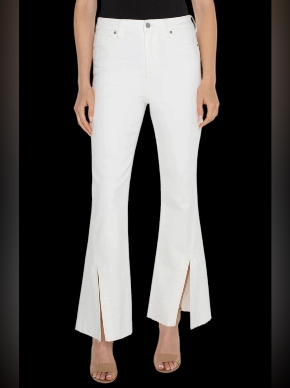 Liverpool | Women’s Liverpool Hannah Hi-Rise Flare White Split-Hem Jeans NWT 4 - Picture 2 of 13
